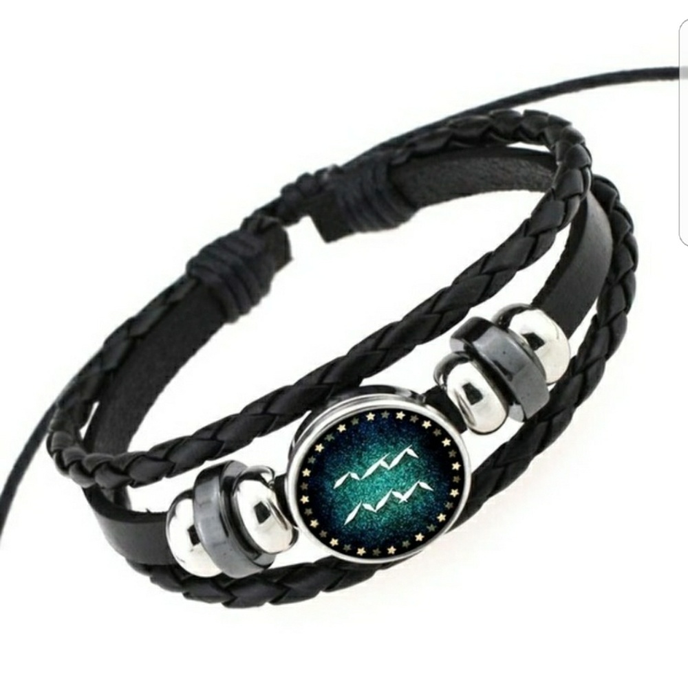 Aquarius leather bracelet